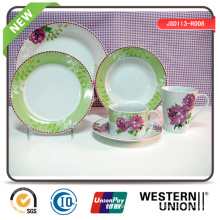 Cena de la porcelana del diseño de la flor fijada en 20PCS